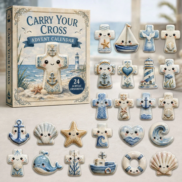 Coastal Faith Advent Calendar 2026 - 24-Day Countdown, Acrylic Charms Every Day Bring New Suprises