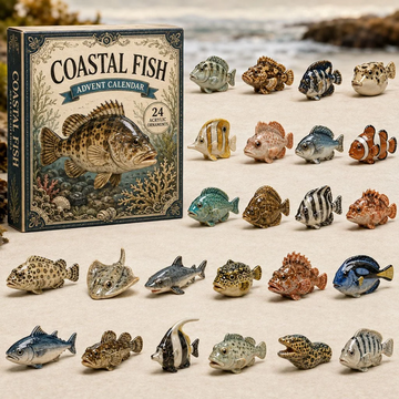 Coastal Fish Species Advent Calendar 2026 - 24-Day Countdown, Acrylic Charms Every Day Bring New Suprises