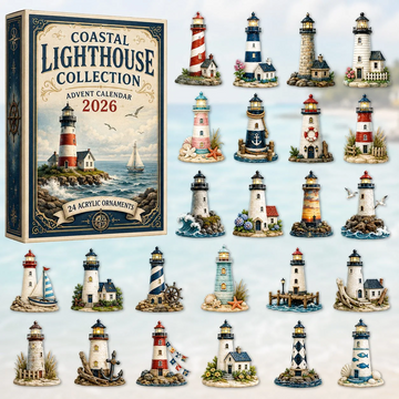 Coastal Lighthouse Advent Calendar 2026 - 24-Day Countdown, Acrylic Charms Every Day Bring New Suprises