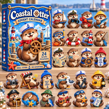 Coastal Otter Advent Calendar 2026 - 24-Day Countdown, Acrylic Charms