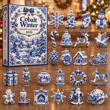 Cobalt Winter advent calendar 2026 - 24-Day Countdown, Acrylic Charms