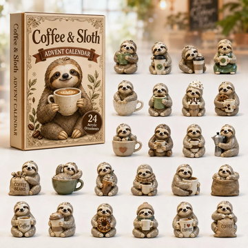 Coffee Sloth Lover Advent Calendar 2026 - 24-Day Countdown, Acrylic Charms Every Day Bring New Suprises