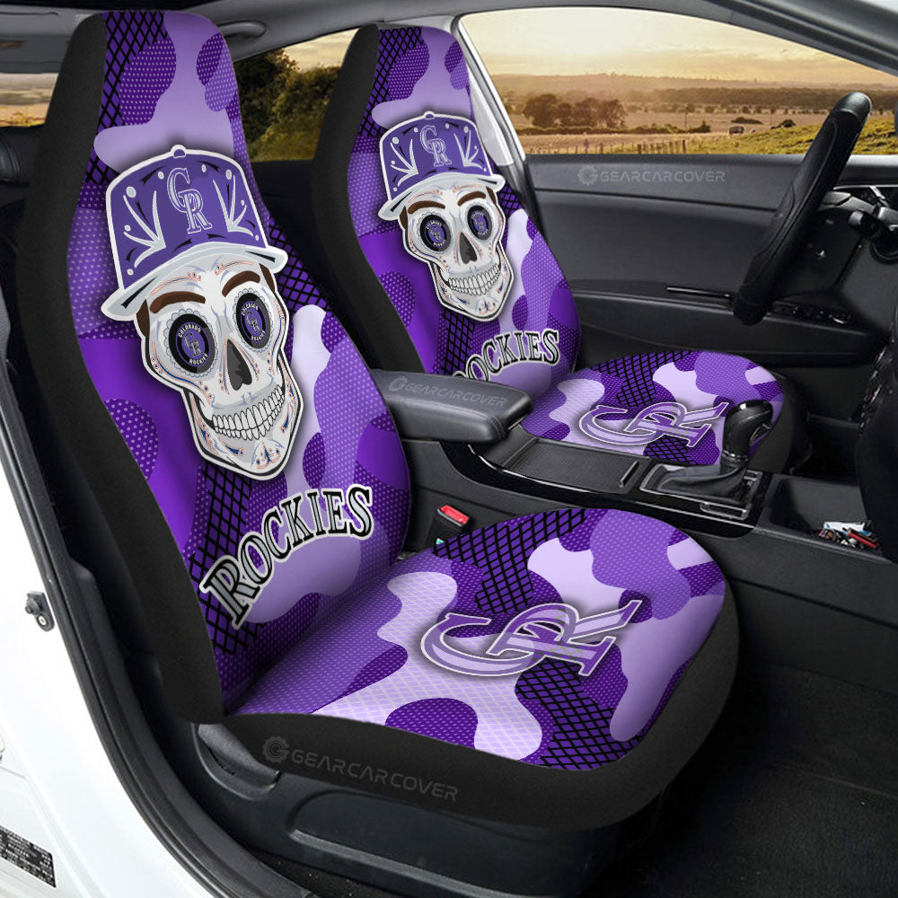Colorado Rockies Car Seat Covers Skull Theme Collection