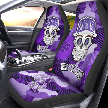 Colorado Rockies Car Seat Covers Skull Theme Collection