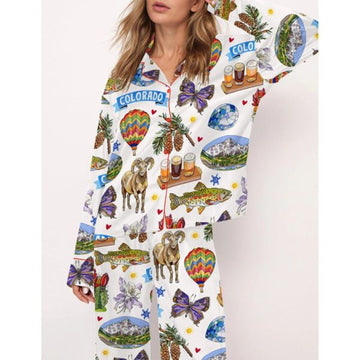 Colorado State Travel Pajama Set For Women