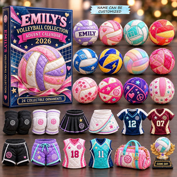 Colorful Volleyball Collection Advent Calendar 2026 - 24-Day Countdown, Acrylic Charms
