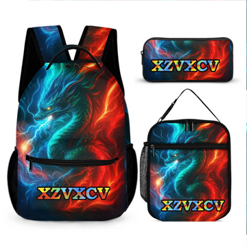 Colorful Dragon Customized Backpack - Fantasy Design - Personalized Name