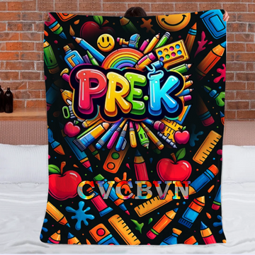 Colorful Graffiti Blanket - Customized Name And Grade - New Semester Gifts