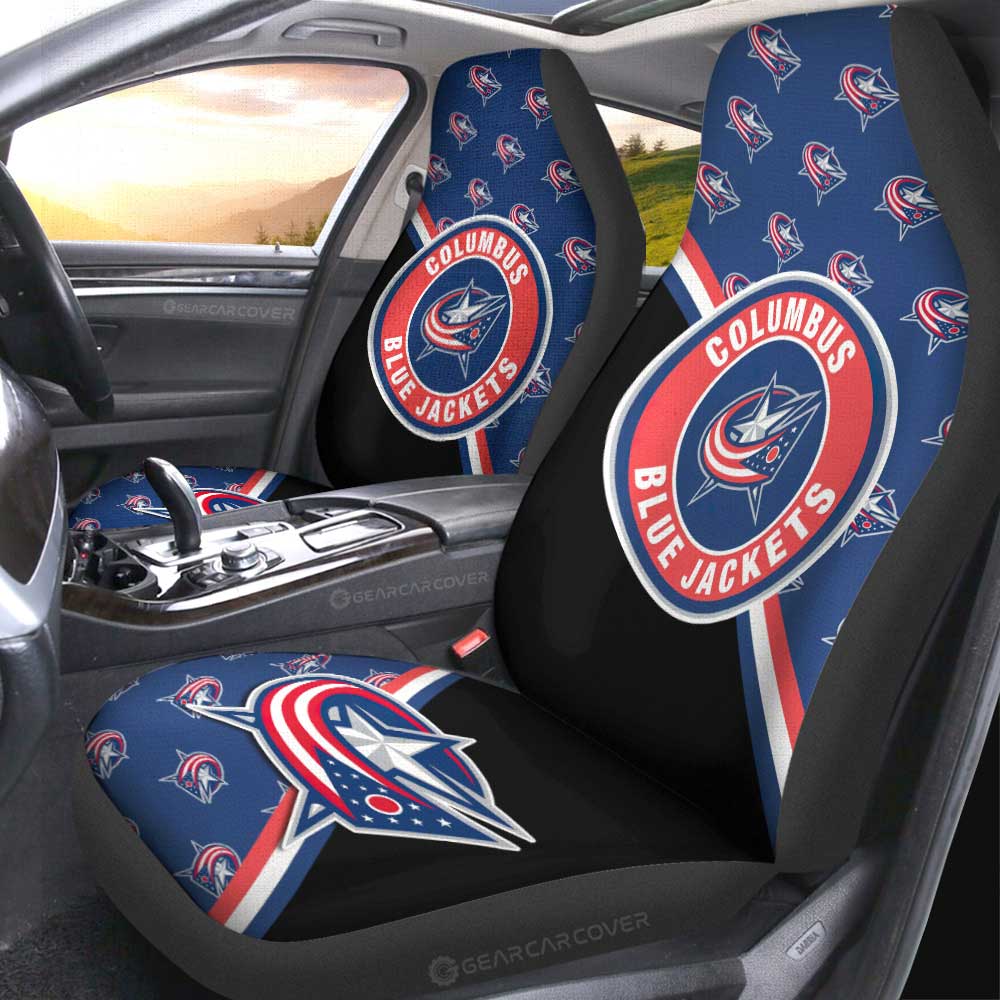 Columbus Blue Jackets Car Seat Covers Custom Car Accessories For Fans