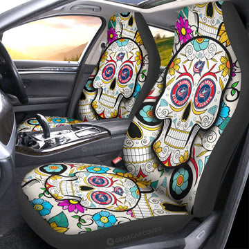 Columbus Blue Jackets Car Seat Covers Custom Sugar Skull Car Accessories
