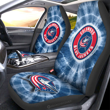 Columbus Blue Jackets Car Seat Covers Custom Tie Dye Car Accessories