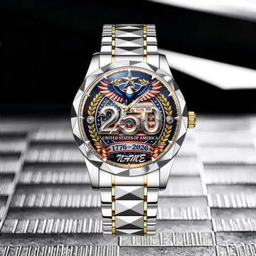 Constitution & Liberty Customized America 250th Anniversary Watch - Personalized Name - Patriot's Memorabilia