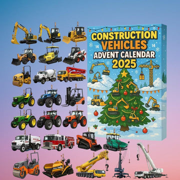 Construction Vehicles Advent Calendar 2026 24 Day Christmas Countdown Truck Excavator Toy Set Gift For Vehicle Lovers