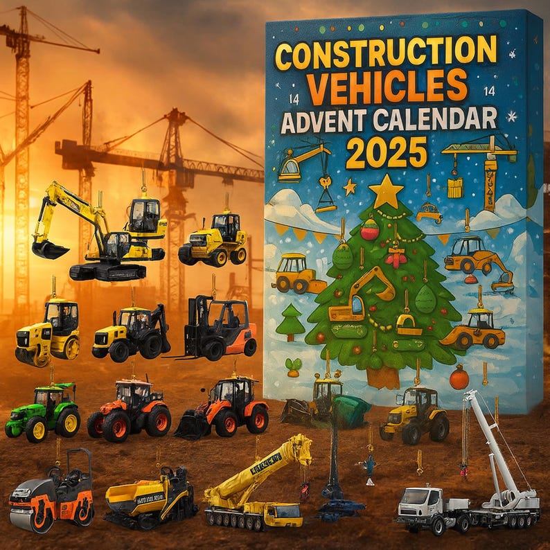 Construction Vehicles Advent Calendar 2026 24 Mini Truck Toys