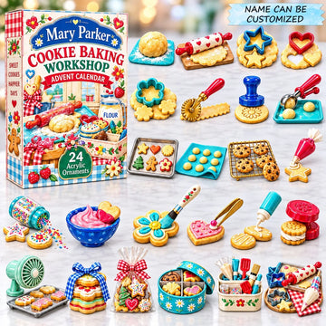 Cookie Baking Workshop advent calendar 2026 - 24-Day Countdown, Acrylic Charms