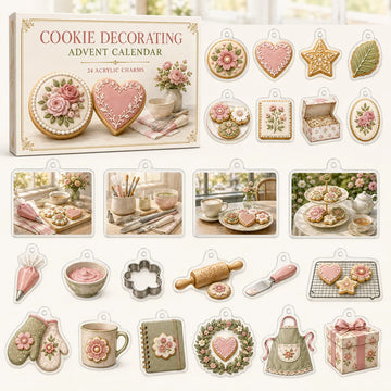 Cookie Decorating Advent Calendar 2026 - 24-Day Countdown, Acrylic Charms