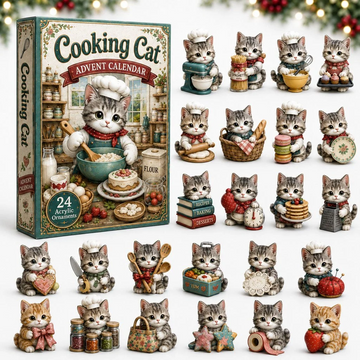 Cooking Cat Advent Calendar 2026 - 24-Day Countdown, Acrylic Charms Every Day Bring New Suprises