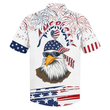 Cool Eagle American Aloha Hawaiian Shirts For Summer, US Flag Independence Day Aloha Hawaiian Shirt For Men Women, Best Gift Fourth Of July For Friend