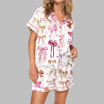 Coquette Bow Pajama Set For Women