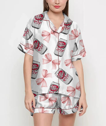 Coquette Diet Pepper Pajamas Satin Set, Drink Shirt, Mother's Day Gift, Birthday Gift, Gift For Women, Bridesmaid Gifts, Anniversary Gift