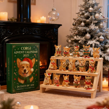 Corgi Advent Calendar 24 Pcs 2D Acrylic Ornaments Christmas Countdown Hanging Decor Gift For Dog Lovers Cute Corgi Themed Gif