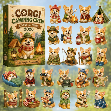 Corgi Camping Crew Advent Calendar 2026 - 24-Day Countdown, Acrylic Charms Every Day Bring New Suprises