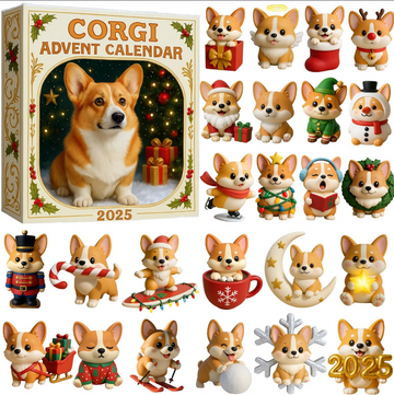 Corgi Christmas Advent Calendar 2025 24 Ornaments Inside