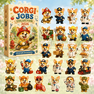 Corgi Jobs Advent Calendar 2026 - 24-Day Countdown, Acrylic Charms Every Day Bring New Suprises