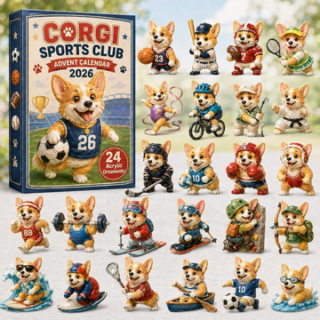 Corgi Sports Club Advent Calendar 2026 - 24-Day Countdown, Acrylic Charms Every Day Bring New Suprises