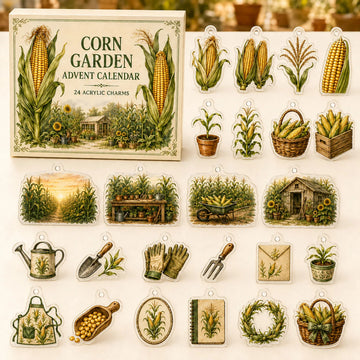 Corn Growing Advent Calendar 2026 - 24-Day Countdown, Acrylic Charms