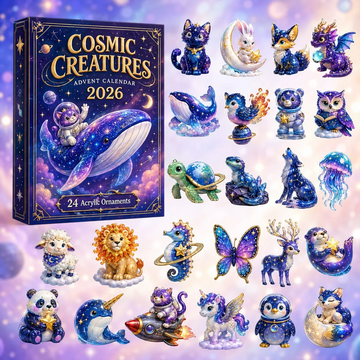Cosmic Creatures Advent Calendar 2026 - 24-Day Countdown, Acrylic Charms Every Day Bring New Suprises