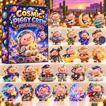 Cosmic Piggy Crew Advent Calendar 2026 - 24-Day Countdown, Acrylic Charms