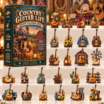 Country Guitar Life Advent Calendar 2026 - 24-Day Countdown, Acrylic Charms
