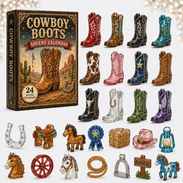 Cowboy Boots Horse Advent Calendar 2026 - 24-Day Countdown, Acrylic Charms Every Day Bring New Suprises