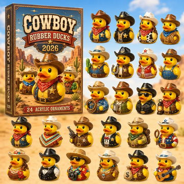 Cowboy Rubber Duck Advent Calendar 2026 - 24-Day Countdown, Acrylic Charms Every Day Bring New Suprises