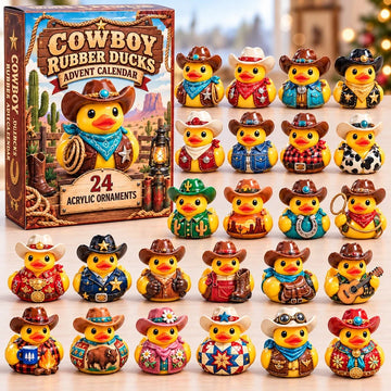 Cowboy Rubber Ducks Advent Calendar 2026 - 24-Day Countdown, Acrylic Charms