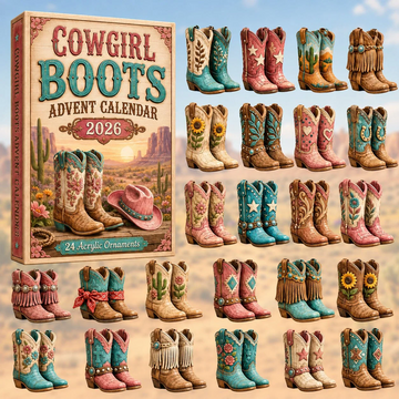 Cowgirl Boots Advent Calendar 2026 - 24-Day Countdown, Acrylic Charms Every Day Bring New Suprises