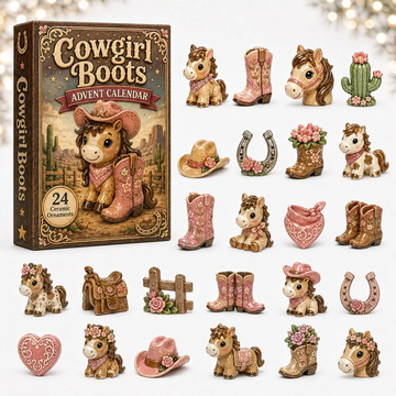Cowgirl Boots Horse Advent Calendar 2026 - 24-Day Countdown, Acrylic Charms Every Day Bring New Suprises