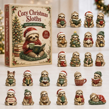Cozy Christmas Sloths Advent Calendar 2026 - 24-Day Countdown, Acrylic Charms Every Day Bring New Suprises