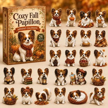 Cozy Fall Papillon Advent Calendar 2026 - 24-Day Countdown, Acrylic Charms Every Day Bring New Suprises