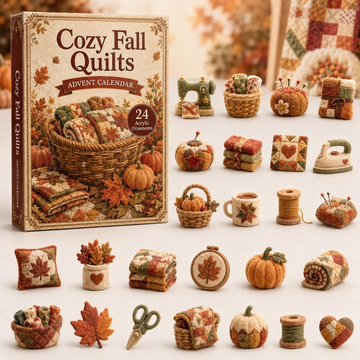 Cozy Fall Quilting Advent Calendar 2026 - 24-Day Countdown, Acrylic Charms Every Day Bring New Suprises