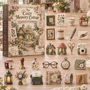 Cozy Memory Cottage Advent Calendar 2026 - 24-Day Countdown, Acrylic Charms