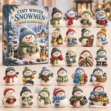 Cozy Snowman Advent Calendar 2026 - 24-Day Countdown, Acrylic Charms