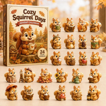 Cozy Squirrel Days Advent Calendar 2026 - 24-Day Countdown, Acrylic Charms