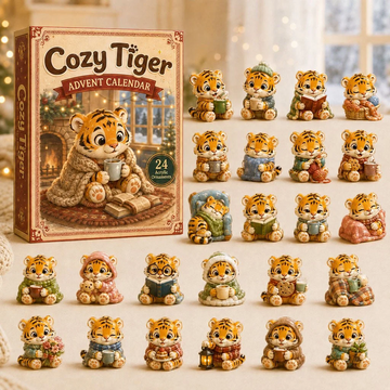 Cozy Tiger Advent Calendar 2026 - 24-Day Countdown, Acrylic Charms Every Day Bring New Suprises