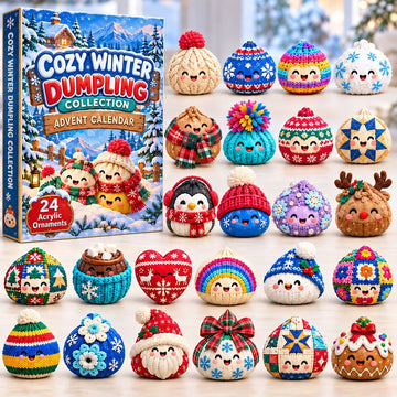 Cozy Winter Dumpling advent calendar 2026 - 24-Day Countdown, Acrylic Charms
