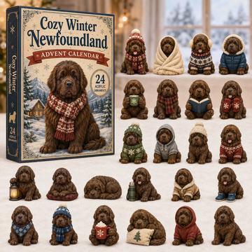 Cozy Winter Newfoundland Advent Calendar 2026 - 24-Day Countdown, Acrylic Charms Every Day Bring New Suprises