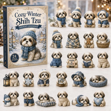 Cozy Winter Shih Tzu Advent Calendar 2026 - 24-Day Countdown, Acrylic Charms Every Day Bring New Suprises