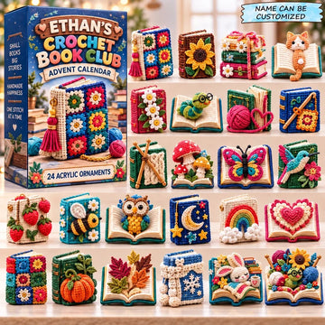Crochet Book Advent Calendar 2026 - 24-Day Countdown, Acrylic Charms