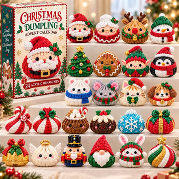 Crochet Christmas Dumpling Advent Calendar 2026 - 24-Day Countdown, Acrylic Charms